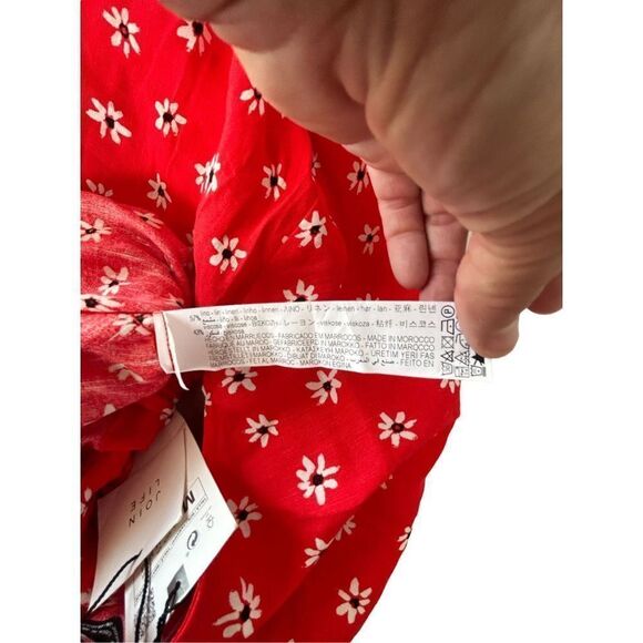 Zara red front tie floral crop blouse size medium NWT - Picture 9 of 9